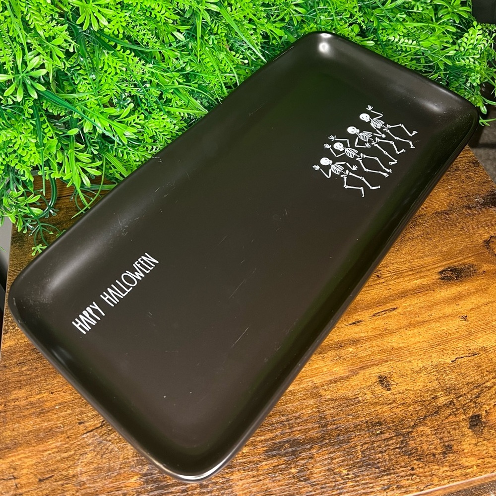 Rae Dunn Black Halloween Skeleton Tray